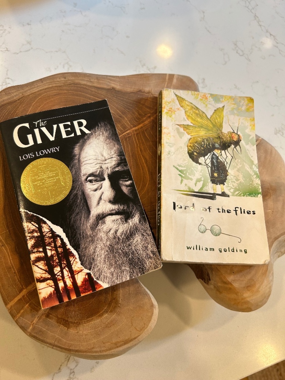 Lord of the Flies and The Giver paperbacks